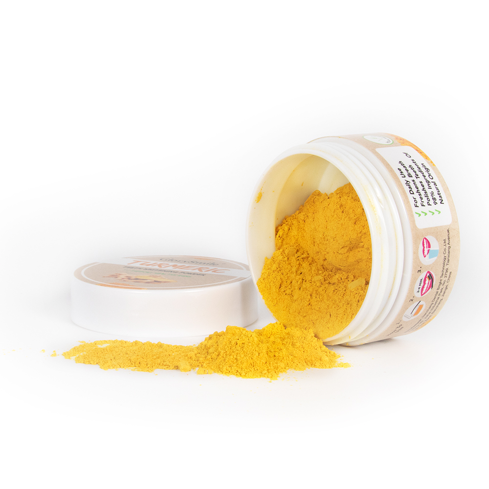 Private Logo 30g 60g Organic Teeth Whitening Turmeric Tooth Powder For Tooth Cleaning